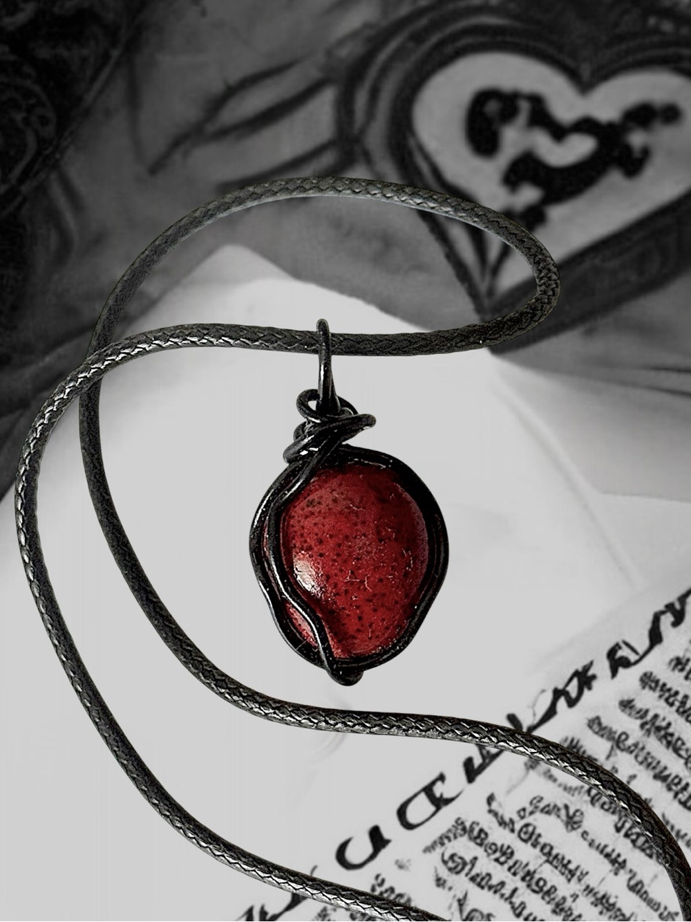 5 For $25💫Wicked Wrapped Red Ceramic Pendant Necklace - Women's Jewelry